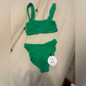 Hunza G Xandra OS green swimsuit, never worn, with tags!